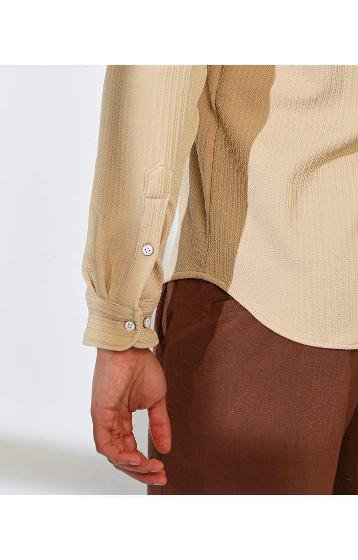 Men's Yellow Solid Casual Shirts