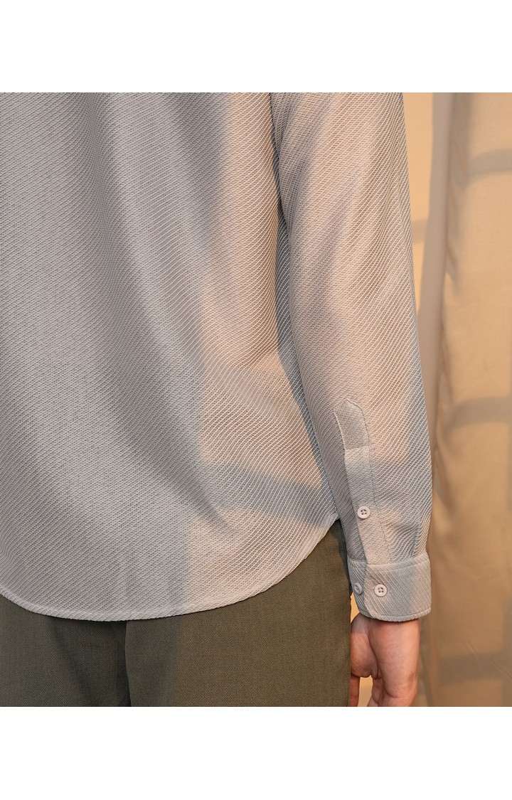 Men's Grey Solid Casual Shirts