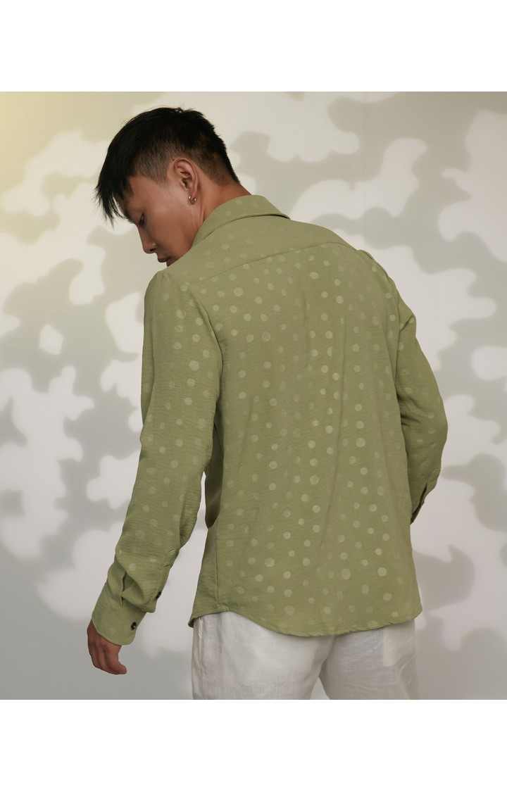 Men's Green Printed Casual Shirts