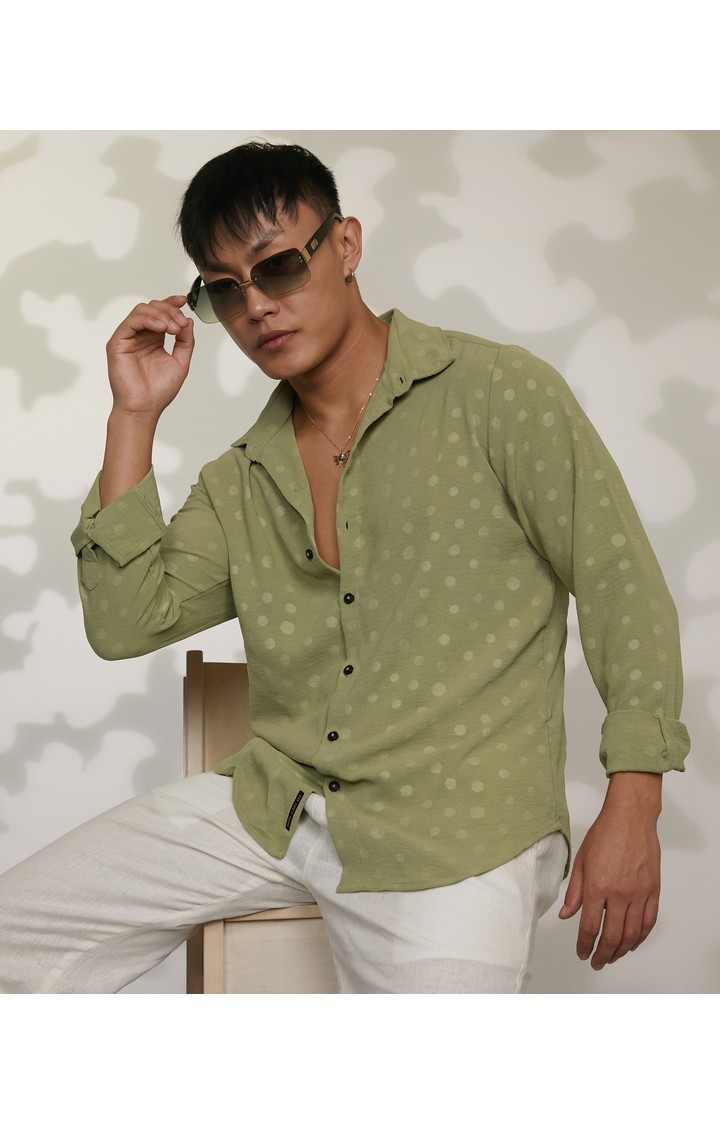 Men's Green Printed Casual Shirts