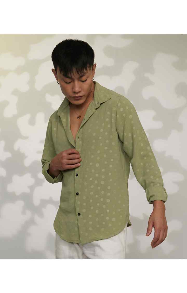 Men's Green Printed Casual Shirts