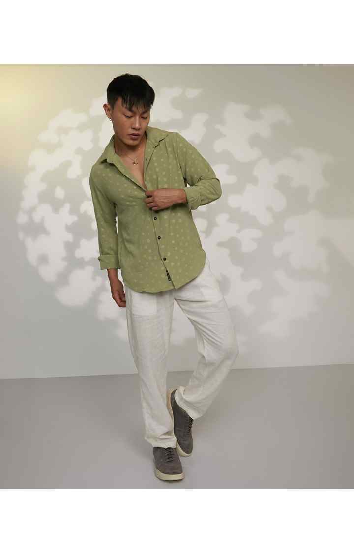 Men's Green Printed Casual Shirts