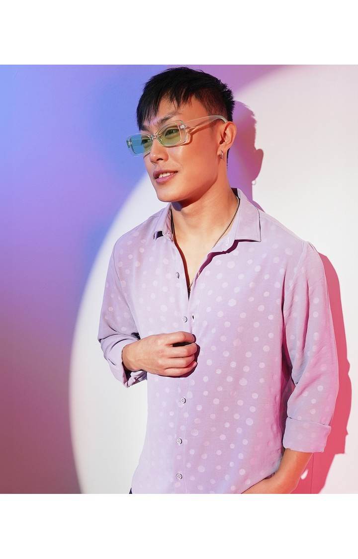 Men's Purple Solid Casual Shirts