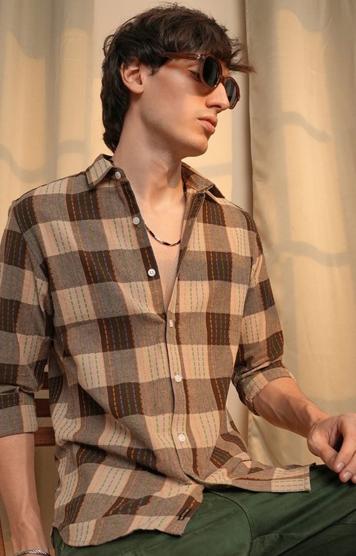 Men's Multicolor Checked Casual Shirts