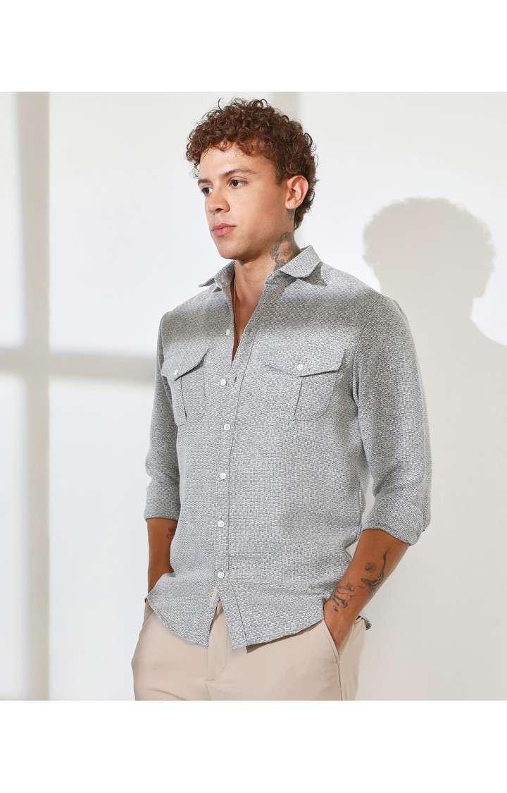 Men's Multicolor Textured Casual Shirts