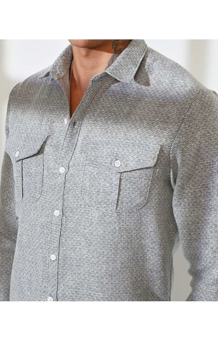 Men's Multicolor Textured Casual Shirts