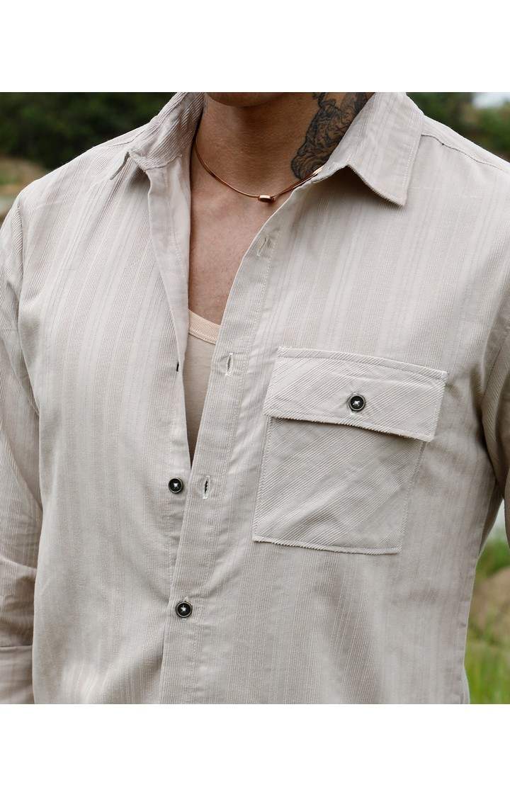 Men's Brown Solid Casual Shirts