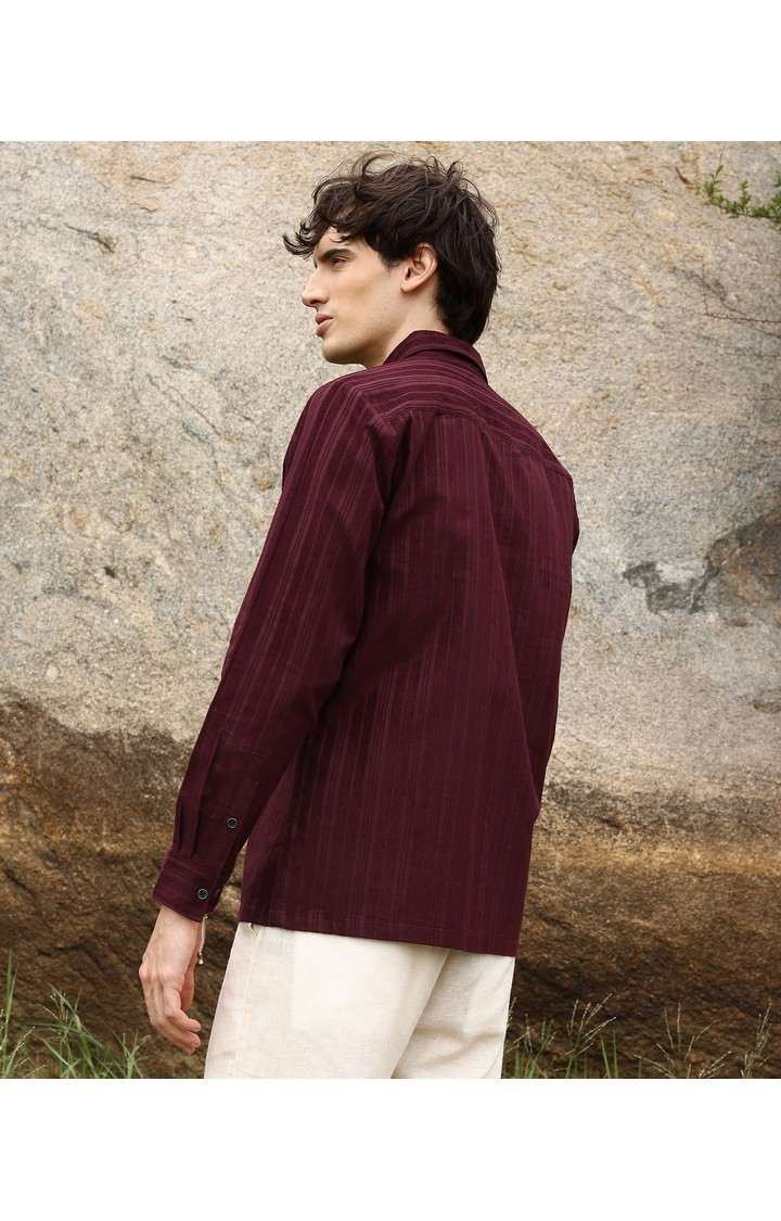 Men's Red Solid Casual Shirts