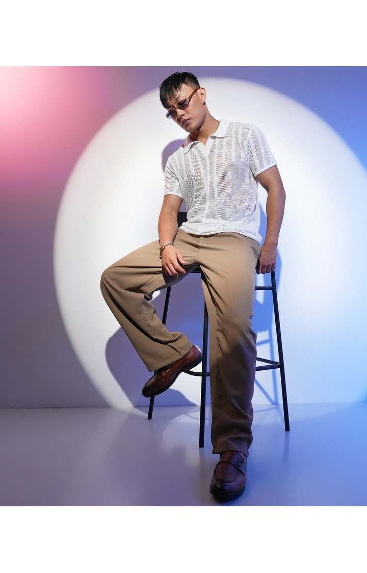 Men's White Solid T-Shirts