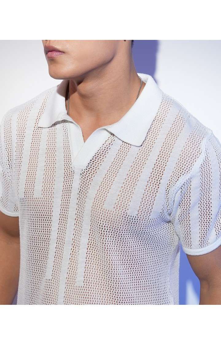 Men's White Solid T-Shirts