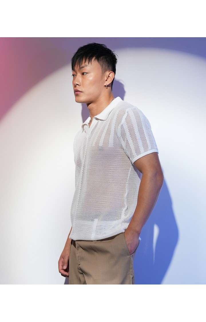 Men's White Solid T-Shirts