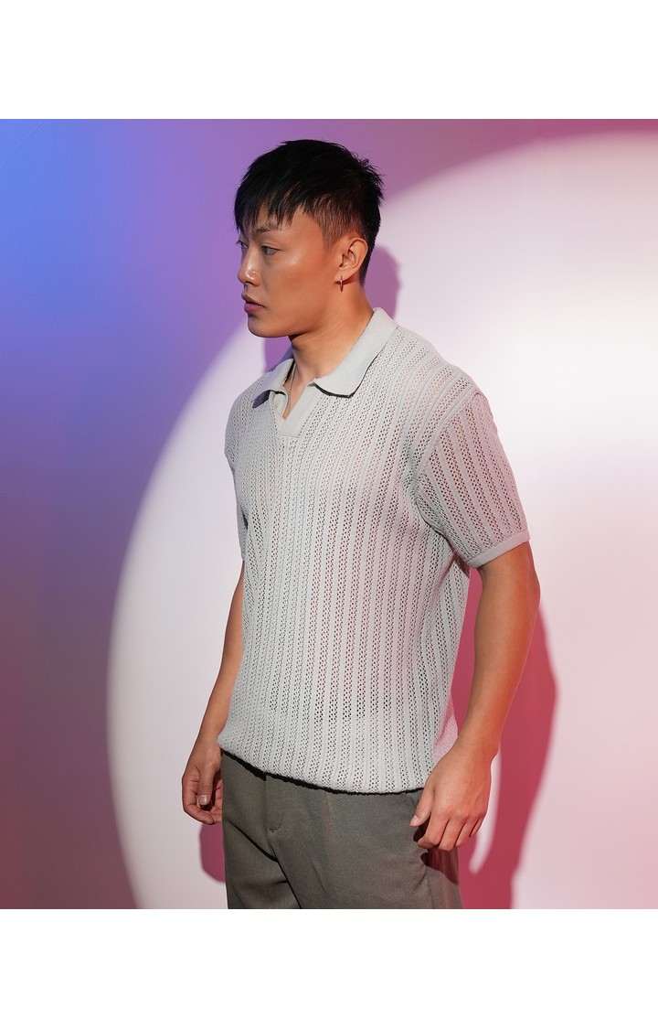 Men's Grey Solid T-Shirts