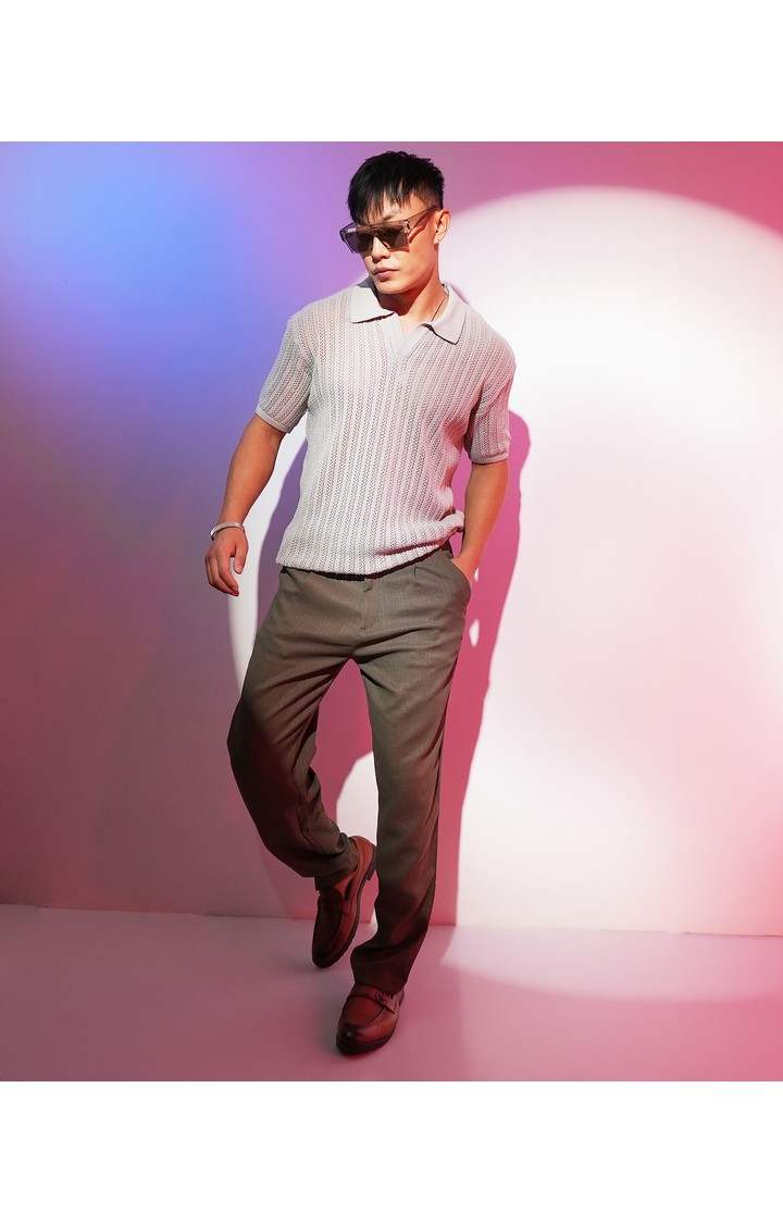 Men's Grey Solid T-Shirts
