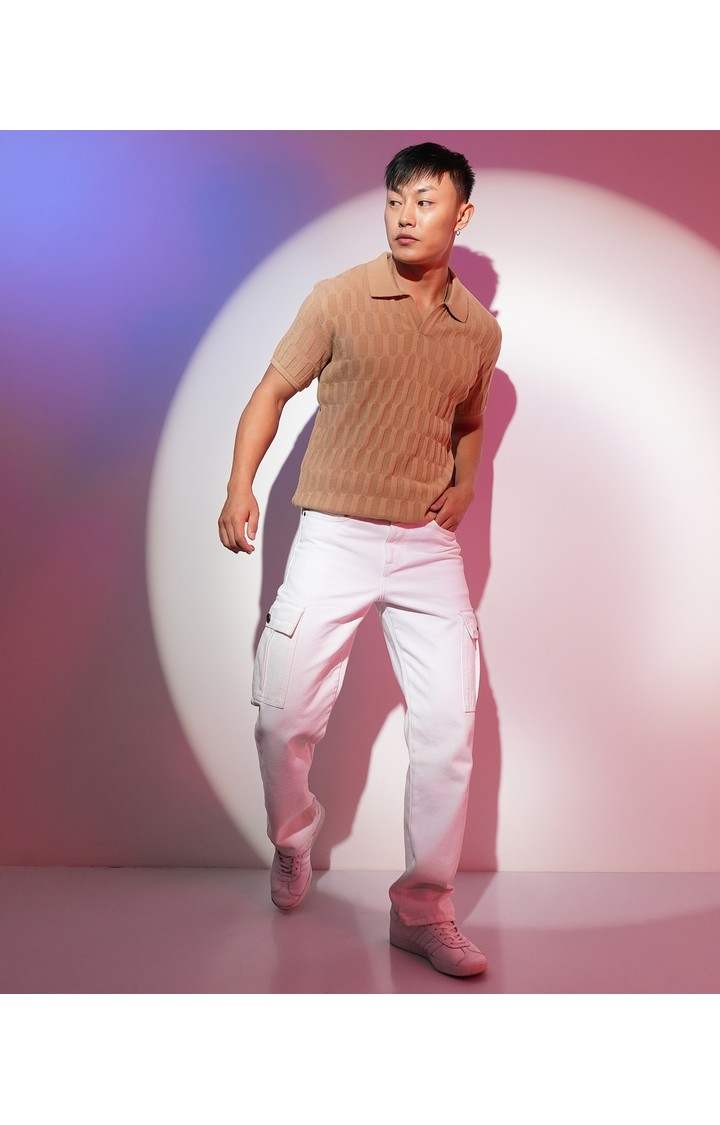 Men's Brown Solid T-Shirts