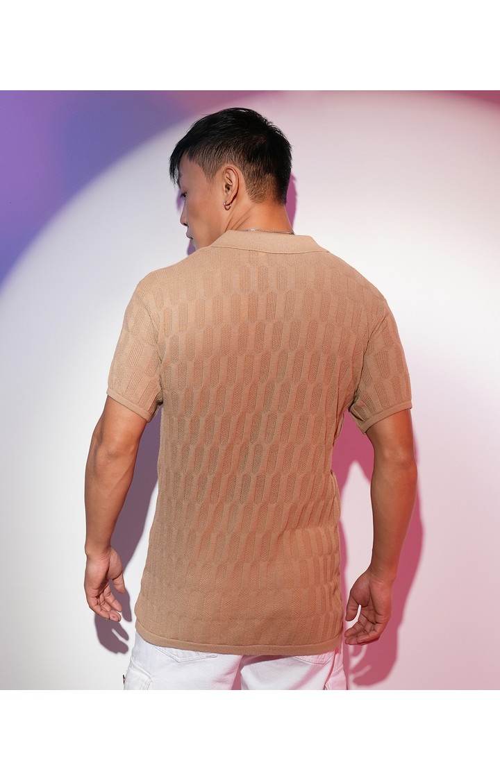 Men's Brown Solid T-Shirts