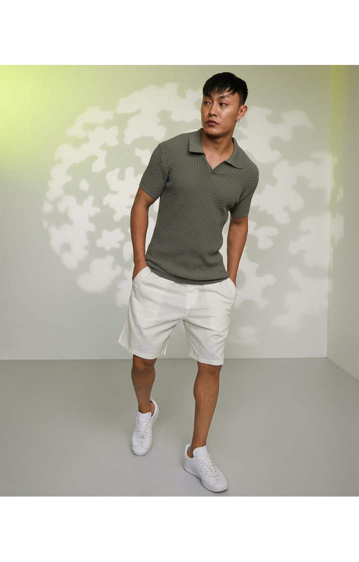 Men's Grey Solid T-Shirts