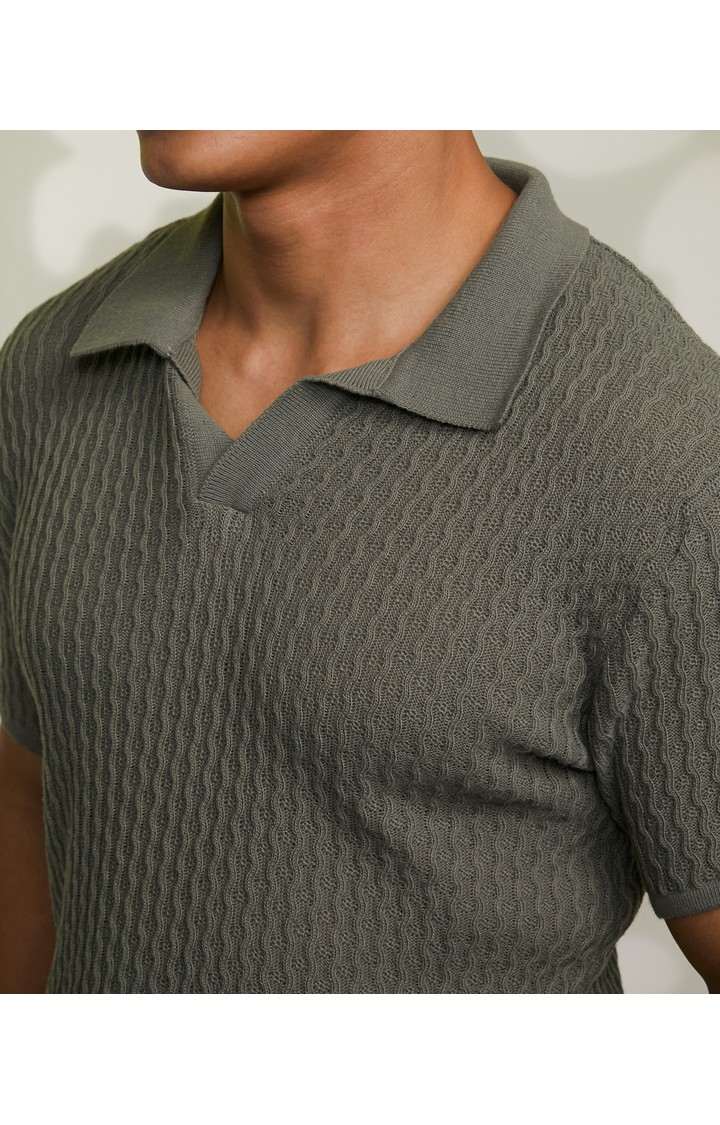Men's Grey Solid T-Shirts