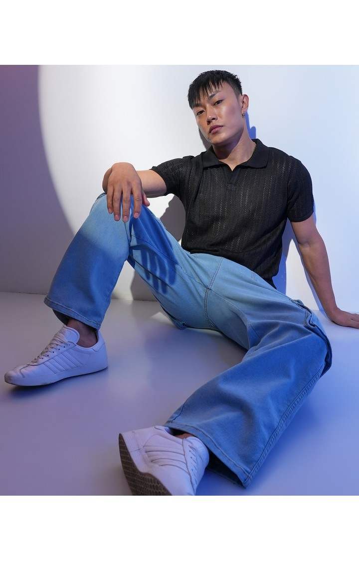 Men's Black Solid T-Shirts