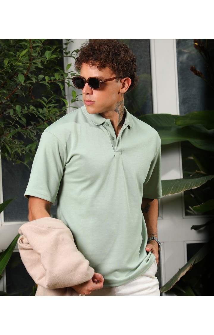 Men's Green Solid T-Shirts
