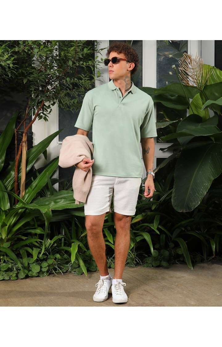 Men's Green Solid T-Shirts