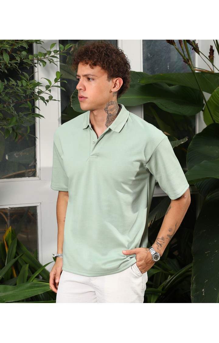 Men's Green Solid T-Shirts