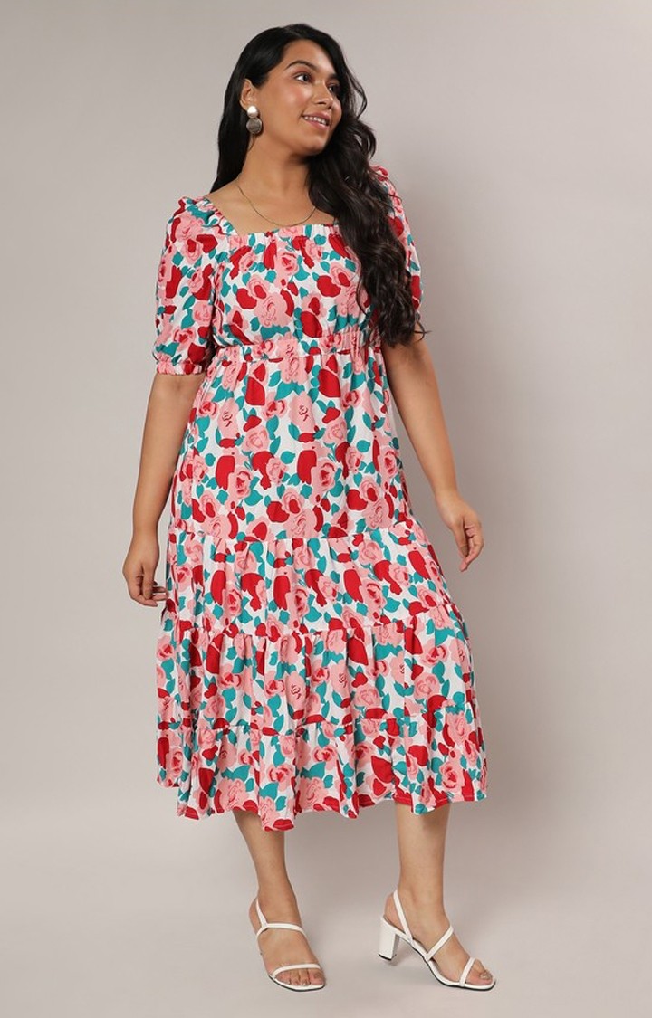 Women's Red Floral Dresses