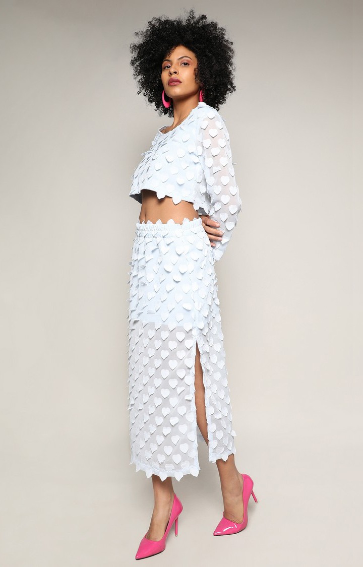 Women's Blue Embellished Co-ords