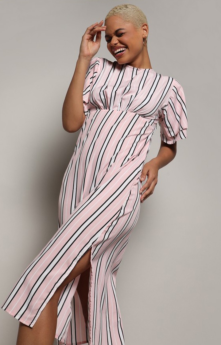 Women's Pink Striped Dresses