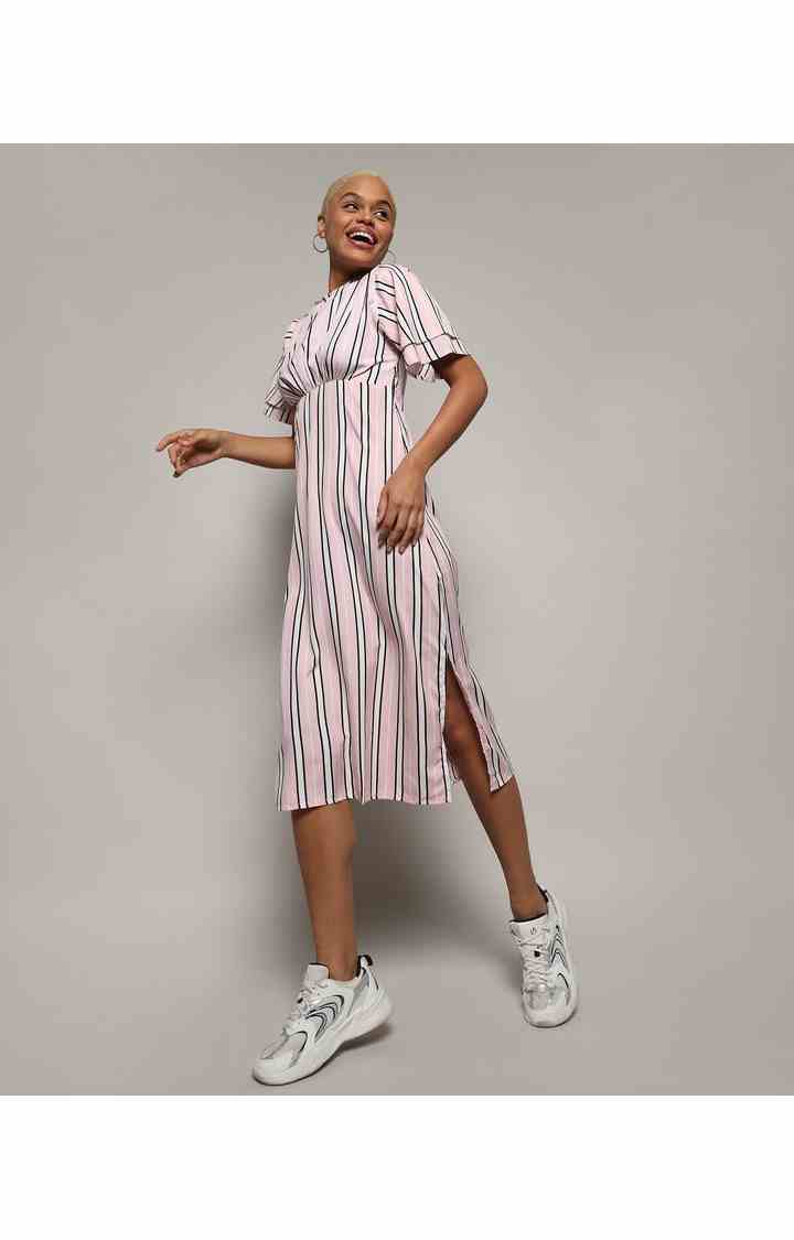 Women's Pink Striped Dresses