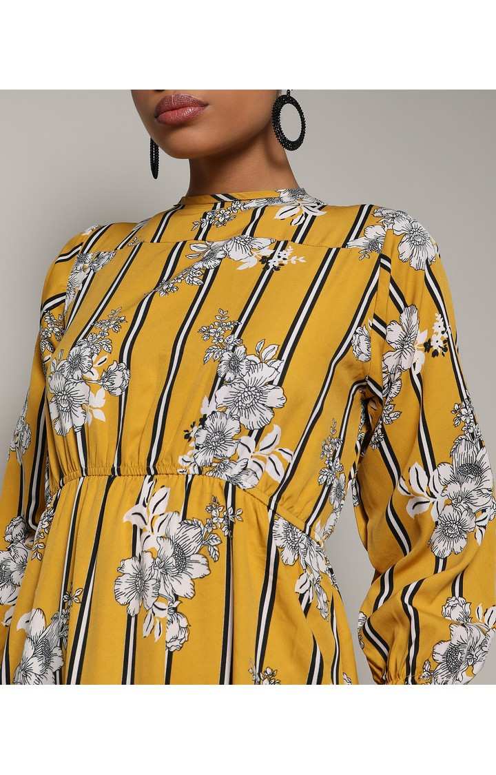 Women's Yellow Printed Dresses