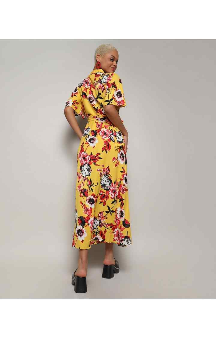 Women's Yellow Printed Dresses
