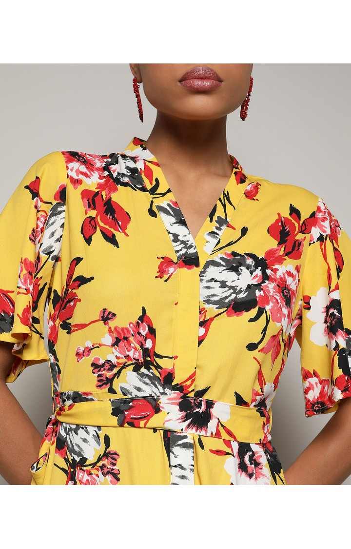 Women's Yellow Printed Dresses