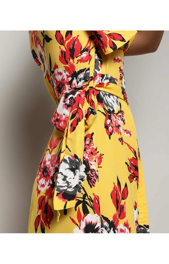 Women's Yellow Printed Dresses