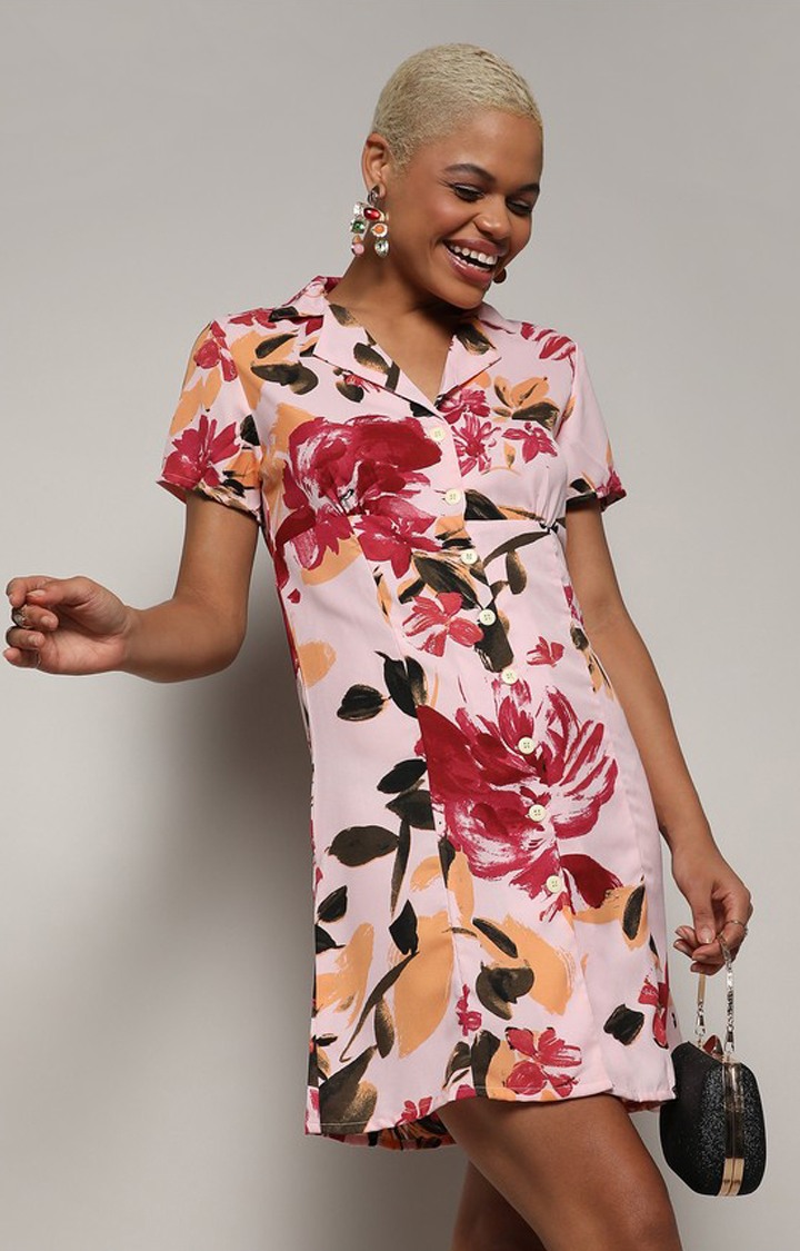 Women's Pink Printed Dresses