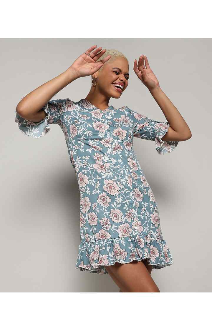 Women's Green Printed Dresses