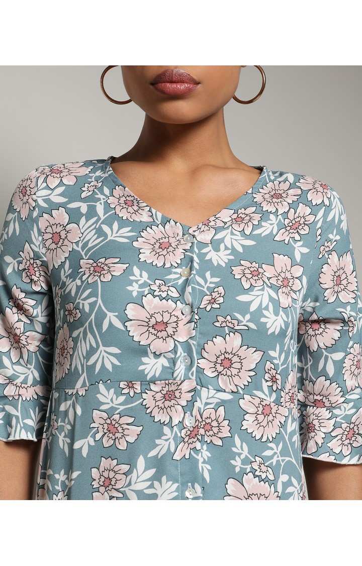 Women's Green Printed Dresses