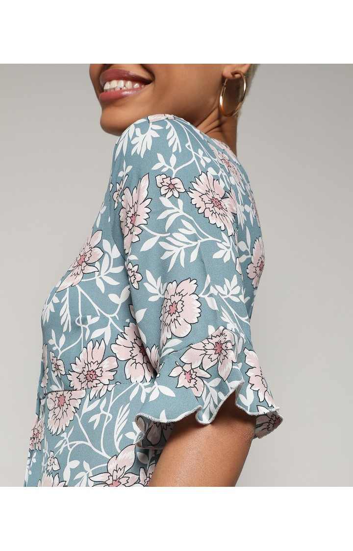 Women's Green Printed Dresses