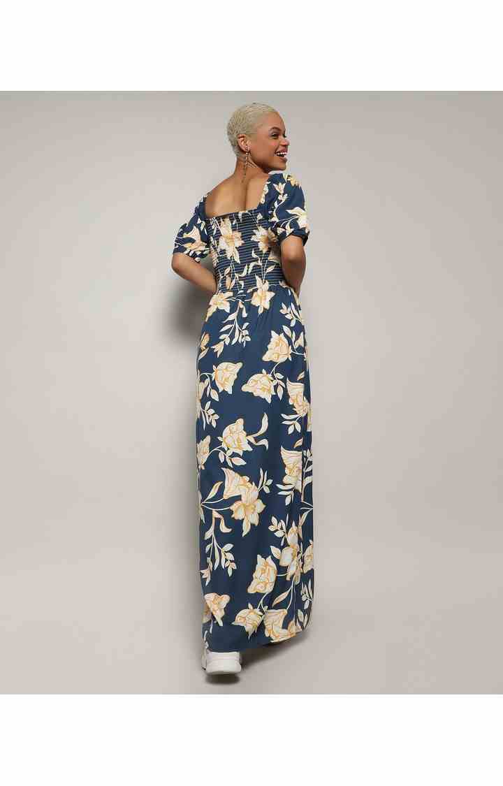 Women's Blue Printed Dresses