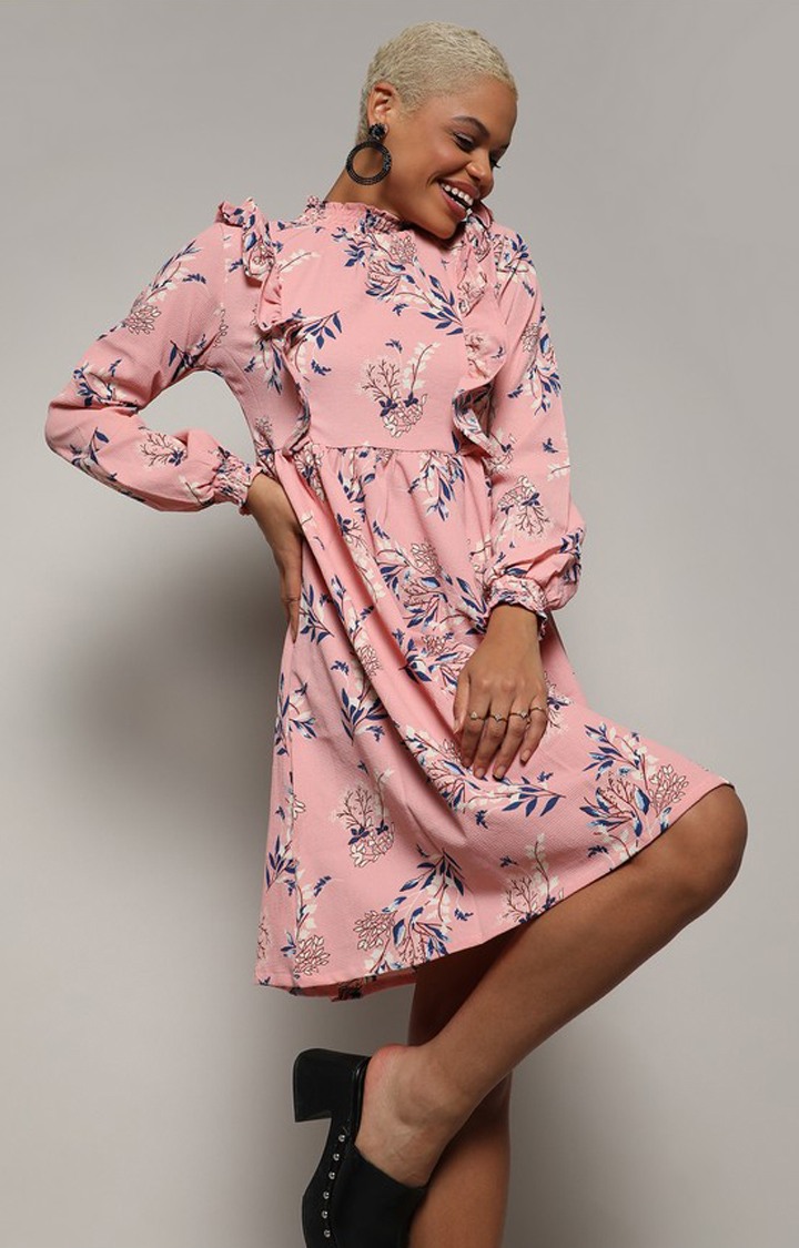 Women's Pink Printed Dresses