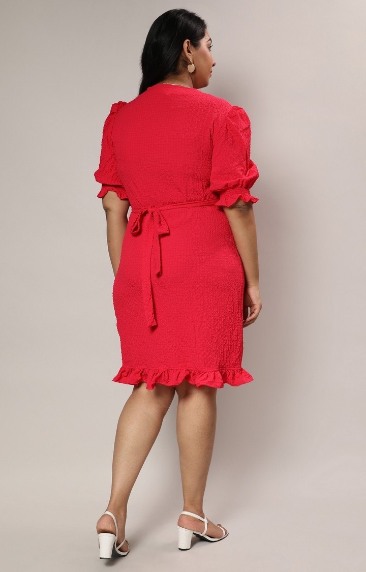 Women's Red Solid Dresses