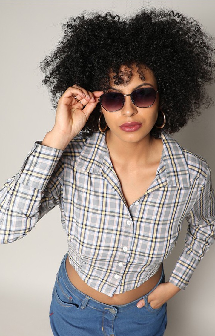 Women's Multi Checked Crop Shirts