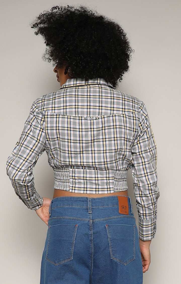 Women's Multi Checked Crop Shirts