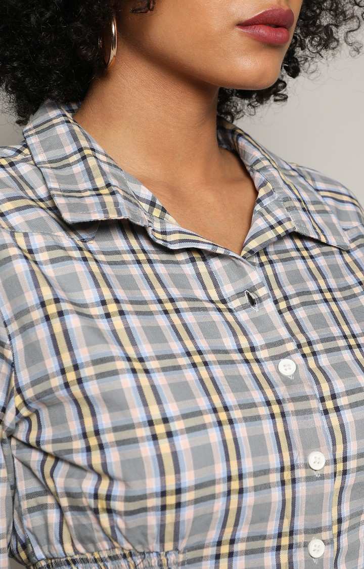 Women's Multi Checked Crop Shirts