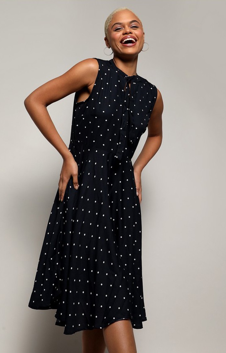 Women's Black Printed Dresses