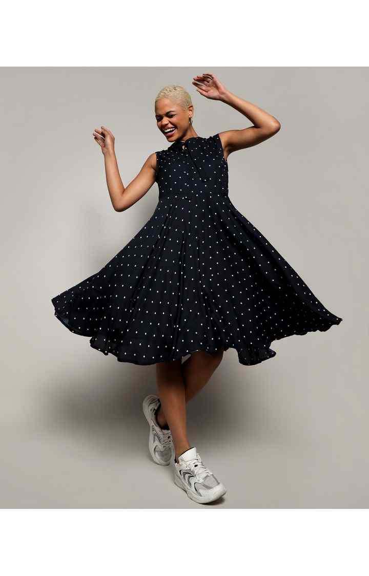 Women's Black Printed Dresses