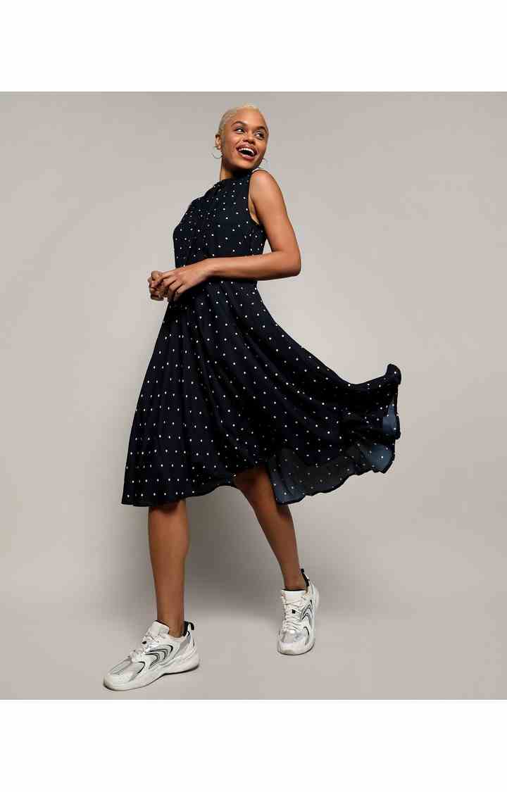 Women's Black Printed Dresses