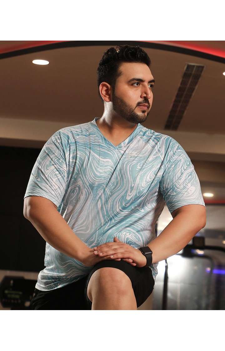 Men's Blue Printed T-Shirts