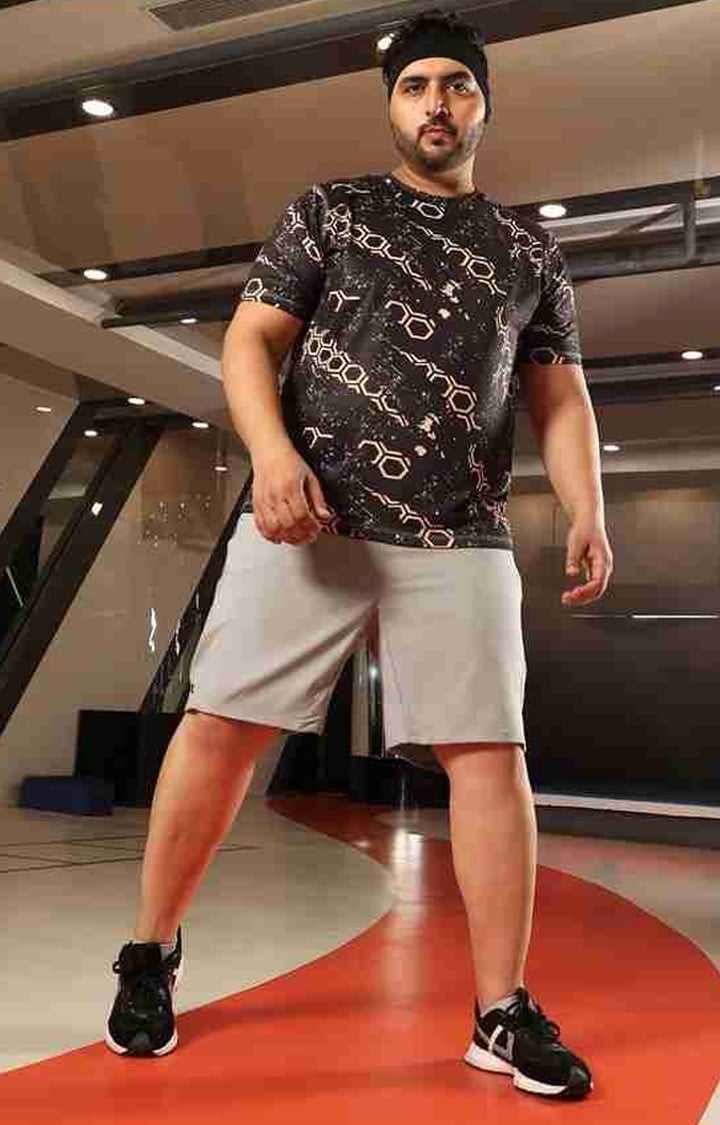 Men's Black Printed T-Shirts