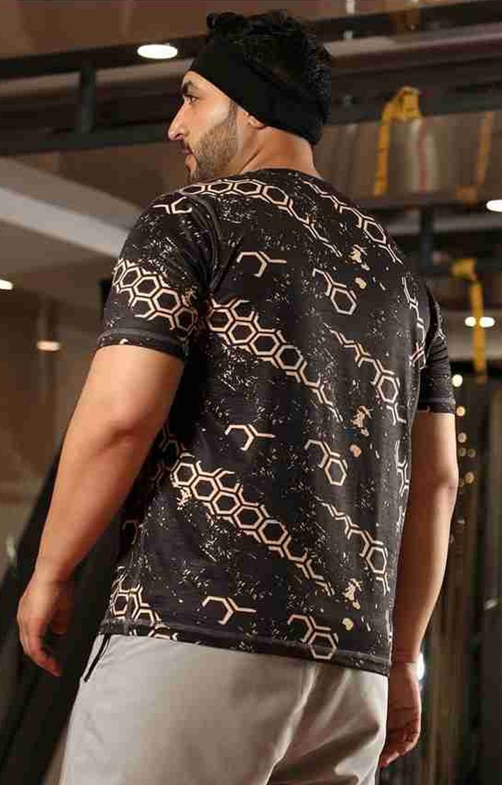 Men's Black Printed T-Shirts