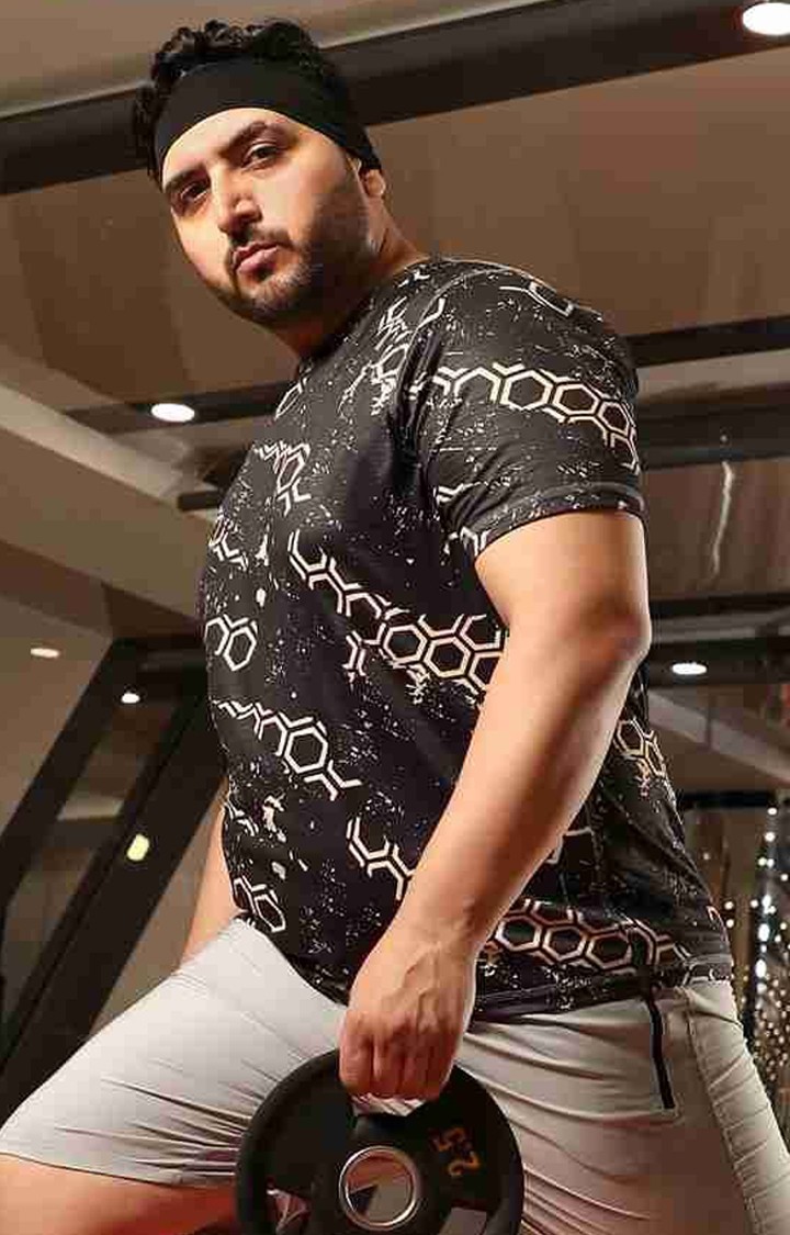 Men's Black Printed T-Shirts